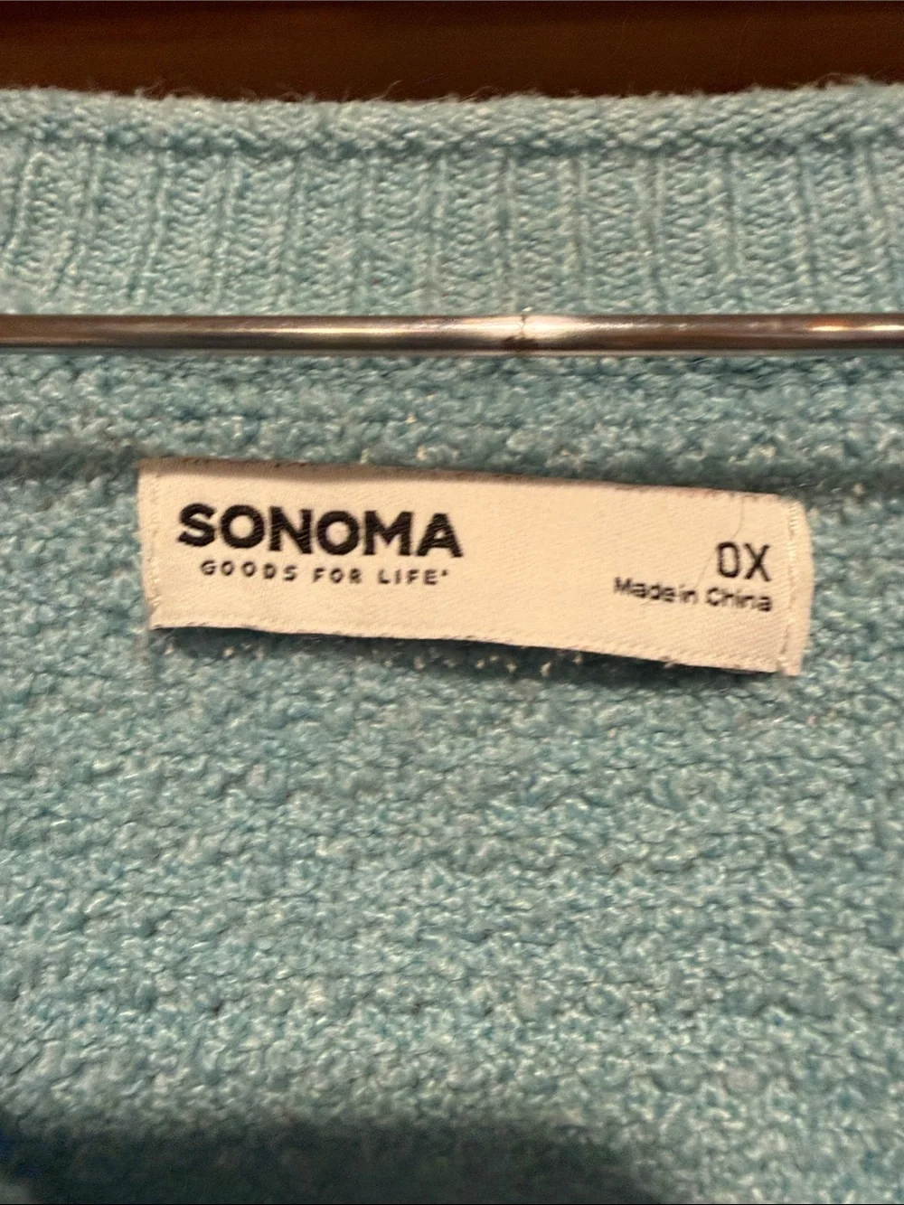 Sonoma Light Aqua V-Neck Sweater